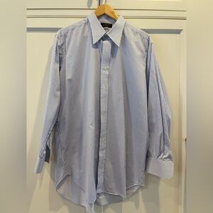 Hamilton Custom Blue Striped Men's Dress Shirt 16.5/33